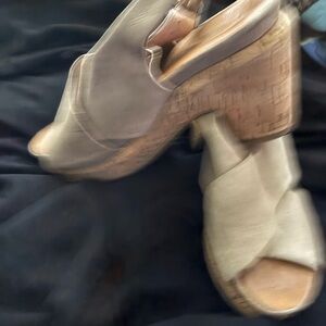 Gentle Souls Cream Wedge Sandals